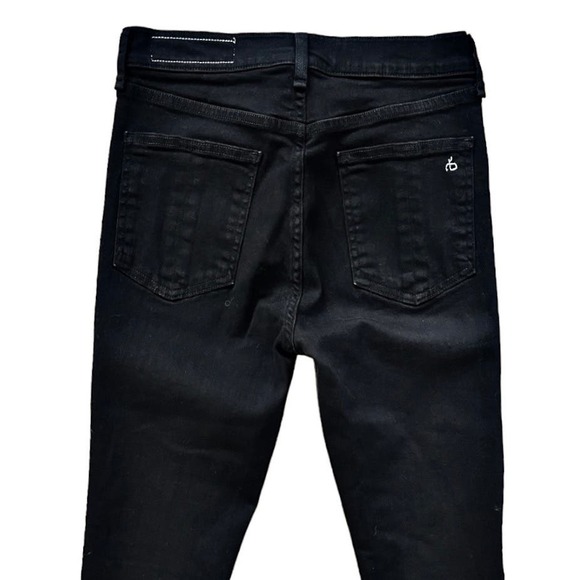 RAG & BONE Jeans High Rise Ankle Skinny Black Manson Designer Denim Raw Hem 28 - Picture 7 of 10